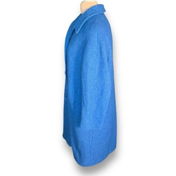 Vintage J’adore by Northfield Wool Car Coat Bright Blue Button Front Union Made - Picture 3 of 11